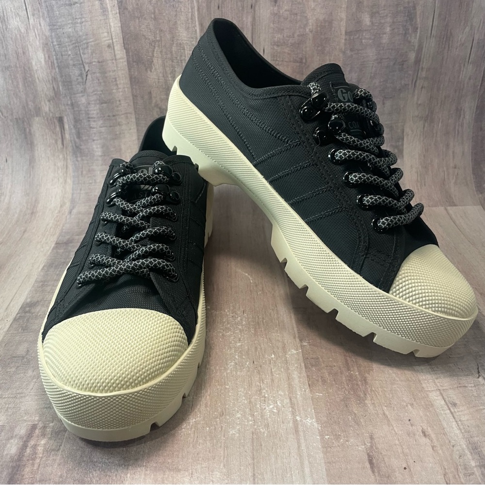 Gola Shoes Womens 7 Coaster Peak Sneakers Black Lace Up Low Top Comfort Casual